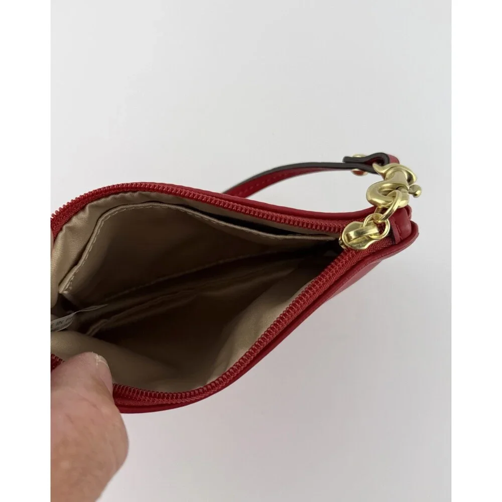 Beautiful COACH Red Smooth Leather Wristlet